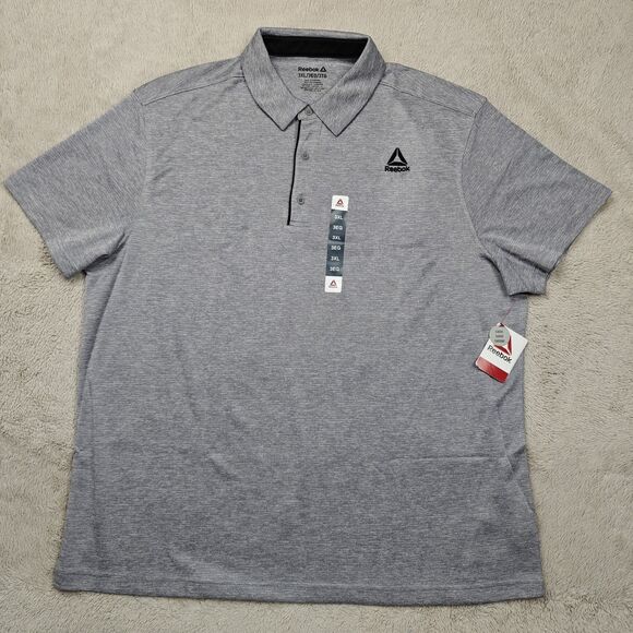 Reebok Performance Polo Shirt Men's 3XL Golf Tennis Classic Fit Gray NWT - Picture 1 of 7